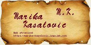 Marika Kasalović vizit kartica